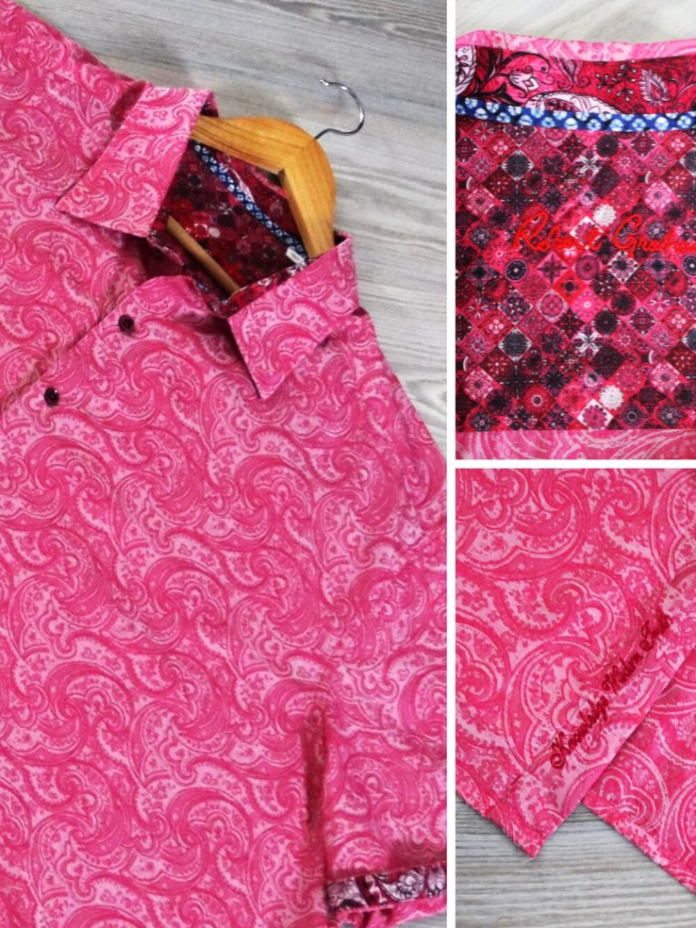 Robert Graham Knowledge Wisdom Truth Men's 3XL Rose Paisley Print Designer Shirt